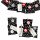 DIY Adventskalender zum Befüllen Bescherung, Papiertueten flach 13x16,5cm, schwarz Stern, Ziffern rosa-rot