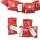 DIY Adventskalender zum Befüllen Bescherung, Papiertueten flach 13x16,5cm, rot Stern, Ziffern bunt