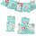 DIY Adventskalender zum Befülen Bescherung, Papiertueten flach 13x16,5cm, tuerkis Punkt, Ziffern rosa-rot