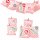 DIY Adventskalender zum Befüllen Bescherung, Papiertueten flach 13x16,5cm, rosa Punkt, Ziffern rosa-rot