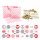 DIY Adventskalender zum Befüllen Bescherung, Papiertueten flach 13x16,5cm, rosa Punkt, Ziffern rosa-rot