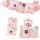 DIY Adventskalender zum Befüllen Bescherung, Papiertueten flach 13x16,5cm, rosa Punkt, Ziffern grau