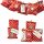 DIY Adventskalender zum Befüllen Bescherung, Papiertueten flach 13x16,5cm, rot Punkt, Ziffern bunt