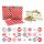 DIY Adventskalender zum Befüllen Bescherung, Papiertueten flach 13x16,5cm, rot Punkt, Ziffern rosa-rot