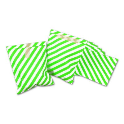 Papiertüten/ Candy Bags, 50 Stück grün Streifen, 13 x 16,5 cm, 45 Gramm Papier