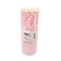 Muffin Backformen 100 Stück, klein Durchmesser 5 cm, rosa mit weissen Sternen, Höhe 4,5cm