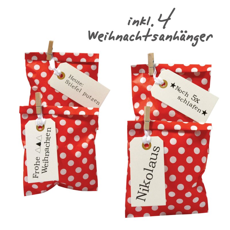 DIY Adventskalender Bescherung zum befüllen, Papiertueten