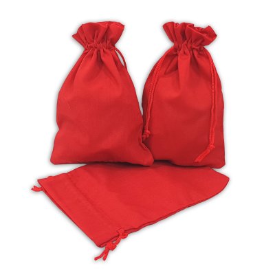 12 Geschenksäckchen rot 15 x 10 cm Baumwolle Adventskalender Säckchen Stoffbeutel zum Basteln und befüllen Gastgeschenk Hochzeit