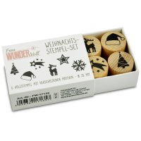 Stempel - 6 Weihnachtsmotive- aus Holz, Schrift-/...