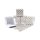 12 Faltschachteln weiß, silber Streifen 7x7x7 cm (gefaltet), 300 Gramm Papier / Würfelbox, Kissenverpackungen, Pillow box, Faltverpackung, Geschenkverpackung, Gastgeschenk, Hochzeit
