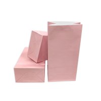 60 Papiertüten mit Boden, rosa,12x7x24cm (Vorteilsmenge) / Blockbodenbeutel, Tüte, Papierbeutel, Papiertüte, Geschenktüte