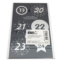 48 Adventskalenderzahlen AUFKLEBER für 2 Kalender schwarz matt,silber, Durchmesser 4 cm (Angebot) / Sticker, Weihnachten, Adventskalender, DIY Kalender
